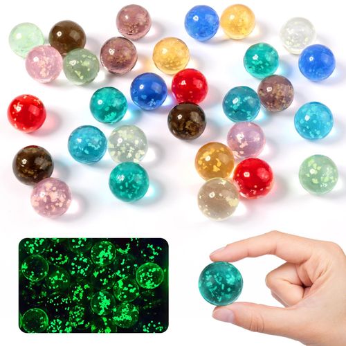 30 PCS Marbles for Kids,Glow In The Dark Glass Marbles,16mm 16 millimeters  — image 1
