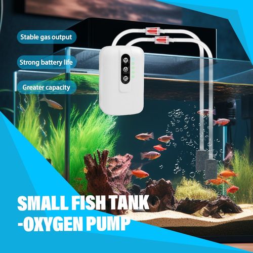 Silent Aquarium Oxygen Pump Air Pump Fish Tank Twin Outlet Valve Accessories UK — image 7