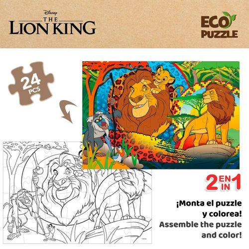 Kids Jigsaw Puzzle The Lion King Double Sided 24 Pieces 70 x 1.5 x 50 cm [12 Pieces] — image 3