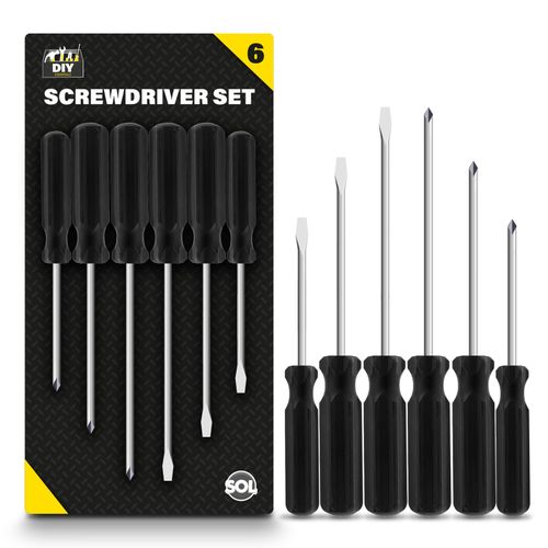 6pk Screwdriver Set Phillips Crosshead Slotted Flathead Non-Slip Precision Tool — image 9