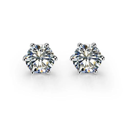 2.0ct Round Cut Lab‑Created Diamond Test Pass VVS1/D 14ct Solid Gold Earrings