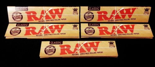 5 RAW CLASSIC Kingsize Slim Rolling Papers & 3 Raw Tips -Authentic UK Stock — image 2