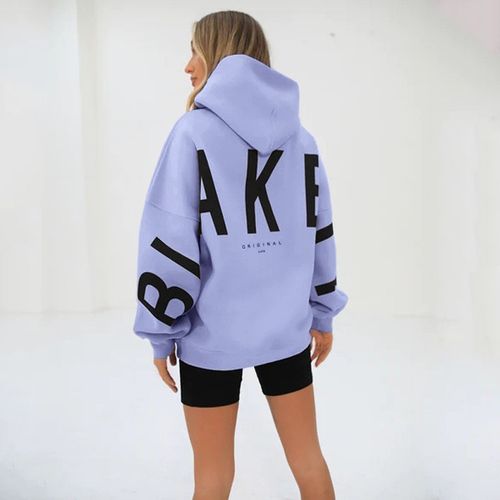 Women Blake Print LooseSports Hoodie Hooded Sweatshirt Pullover Long Sleeve — image 1