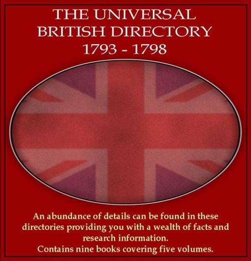 Universal British Directory 1793-1798 - extensive coverage for England and Wales