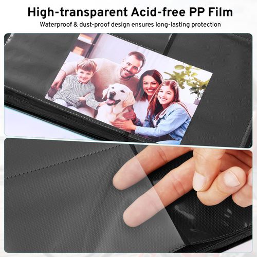 Photo Album 6x4 600 Photos Large Capacity Slip Pockets Leather Cover Embossed BL — image 5