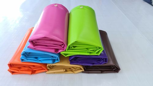 Waterproof Tarpaulin Sheeting Pink Purple Ice Blue Lime Green Flame Retardant — image 5