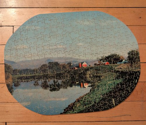Vtg J.K. STRAUS "What A Beautiful Morning" Wooden Jigsaw Puzzle #251 Complete — image 2