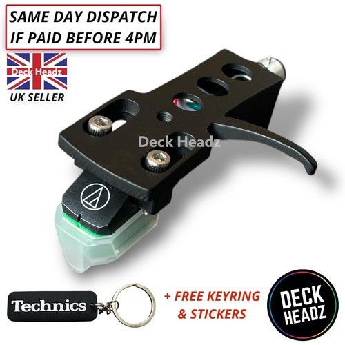 Black Headshell With AT-VM95E Cartridge & Replacement Stylus + FREE GIFTS