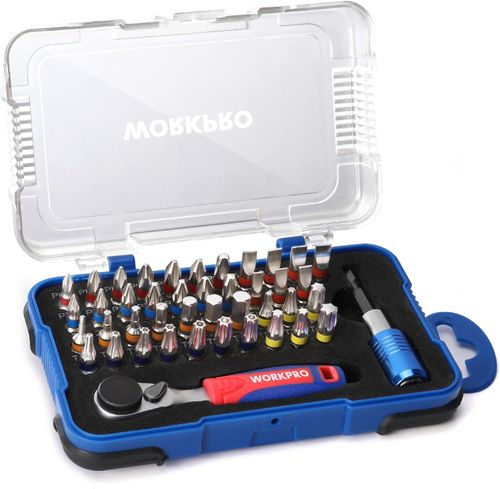 WORKPRO 1/4" Drive Mini Ratcheting Screwdriver&Screwdriver Bits Set 43-Piece — image 2