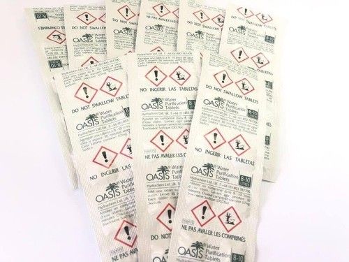 OASIS WATER PURIFICATION TABLETS 67mg (20 strips / 200 tablets)