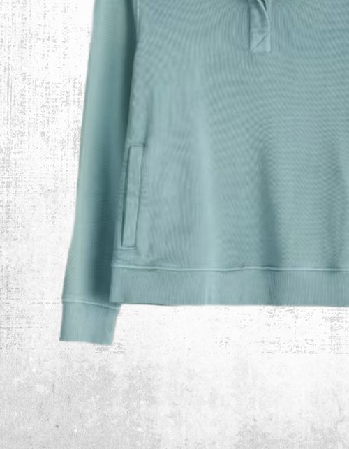 Womens Seasalt Organic Cotton Collared Sweatshirt Enamel Green Long Sleeve — image 5