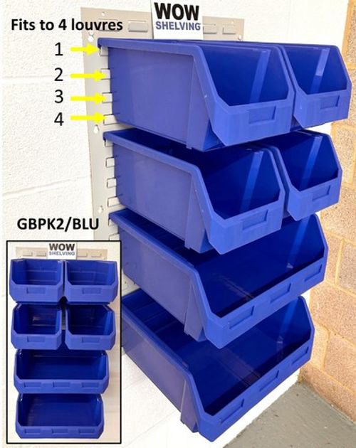 PORTRAIT Tuff Bin Storage Box Wall Panel louvre Rack Garage Wall Mounted Bench
