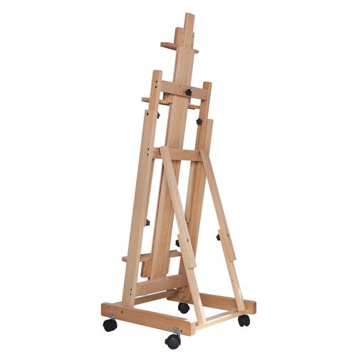 Large Studio H-Frame Easel Painting Floor Beech Wood Adjustable Pro Artist Easel — image 9