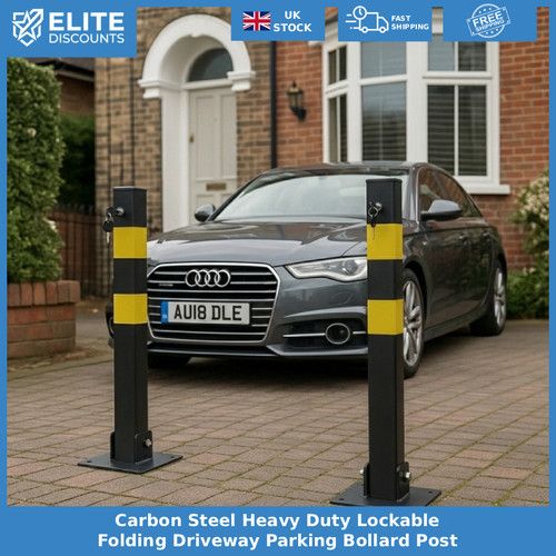Carbon Steel Heavy Duty Lockable Folding Driveway Parking Bollard Post