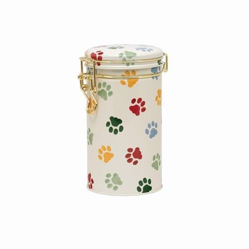 Emma Bridgewater Polka Paws Slim Clip Lid Tin Caddy Pet Treats 89 (d) x 153mm