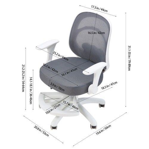Kids Study Desk Chair Adjustable Swivel Seat Home Office For Kids Teens Learning