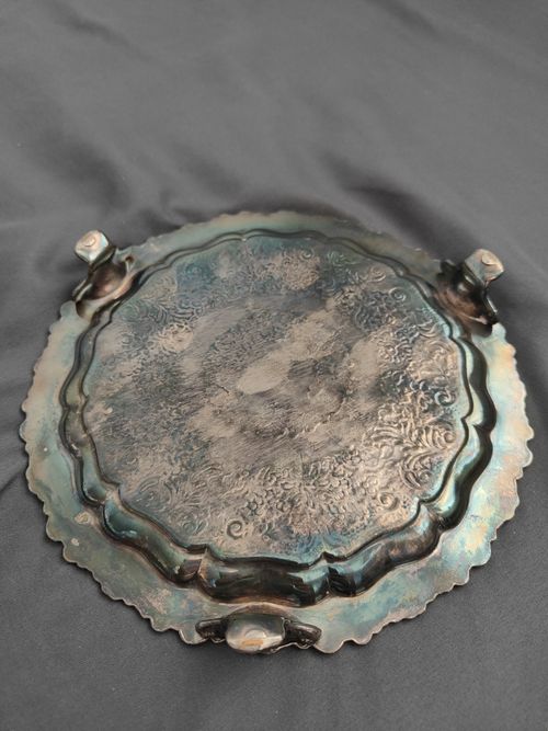 Mappin & Webb Silver Plated Copper Round Serving Plate Shakers Stand Postons — image 13