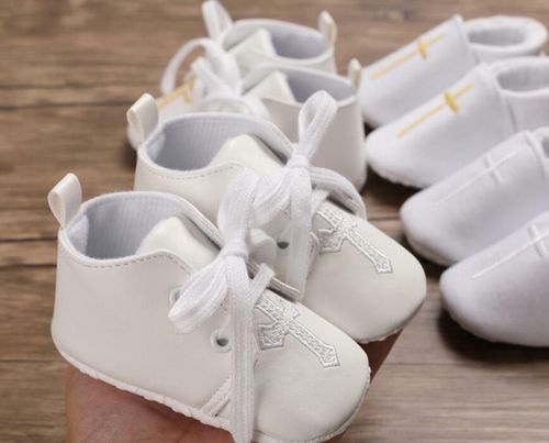 Newborn Christening Baby Boy Girl Pram Shoes Infant Soft Sole White Trainer 0-18 — image 3