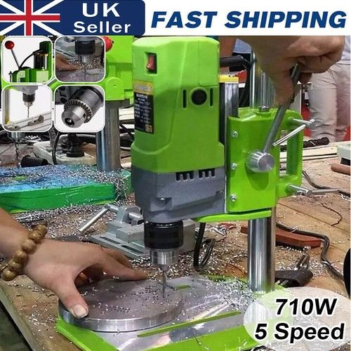 710w Rotary Pillar Drill 5 Speed Mini Bench Press Drilling Workbench Machine