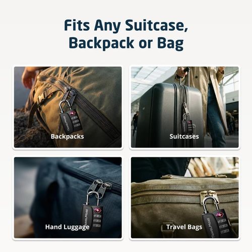 6-Pack TSA Approved 3-Digit Combination Luggage Locks with Inspection Alert — image 9