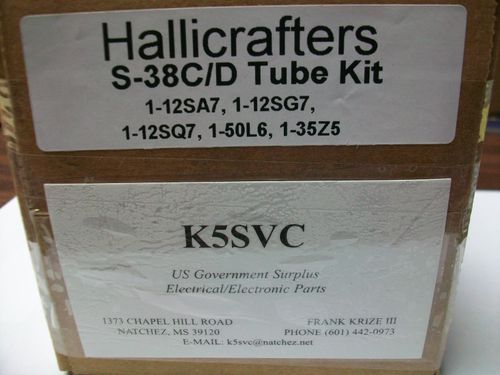 HALLICRAFTERS  S-38C/D  TUBE  KIT — image 2
