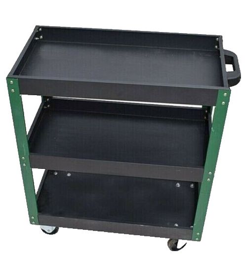 3 Tier Heavy Duty Garage Tool Storage Trolley Workshop Tray Wheel Cart Shelf UK — image 1