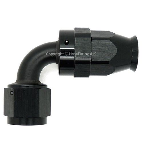 PTFE AN-6 6AN BLACK JIC 90 Degree Swivel Fuel Oil Coolant Braided Hose Fitting