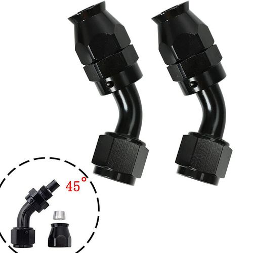 AN8 BLACK Nylon Braided Oil Gas Fuel Hose Line 10FT Hose Fitting Adapter Kit — image 2