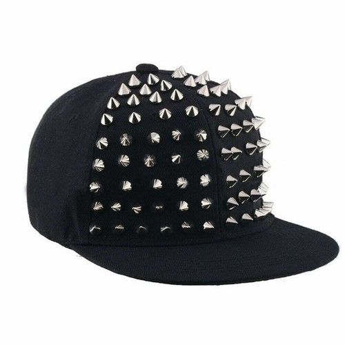 Boys Mens Rivet Baseball Cap Baby Kids Punk Rock Rapper Bboy Hiphop Snapback Hat