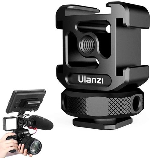 Triple Cold Shoe Mount Extension Bracket 1/4'' Screw for Microphone Video Light