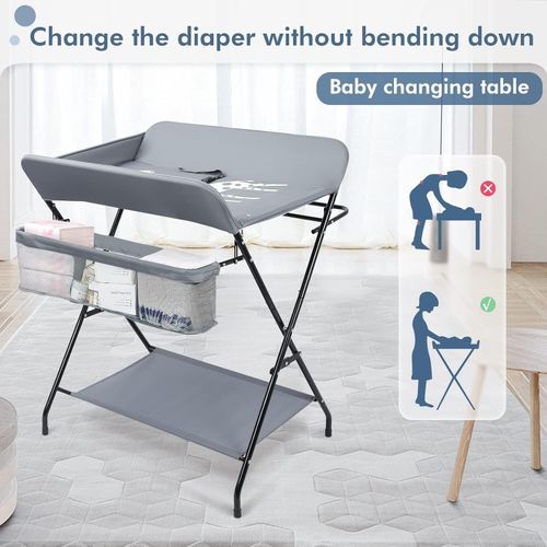 Folding Baby Changer Unit Changing Organizer Table Nappy Diaper With Storage — image 9