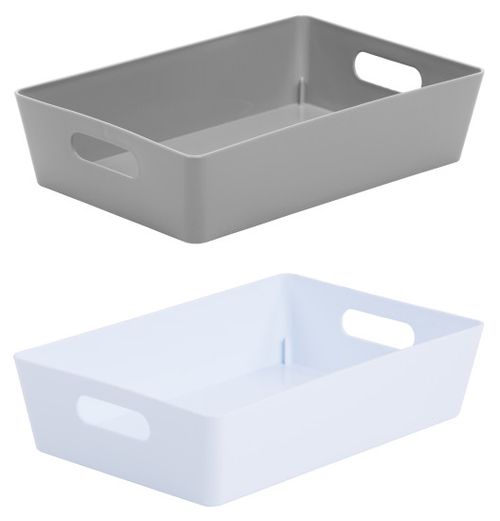 Small Large Rectangle Plastic Storage Baskets Boxes Tray Kitchen Home Office — image 1