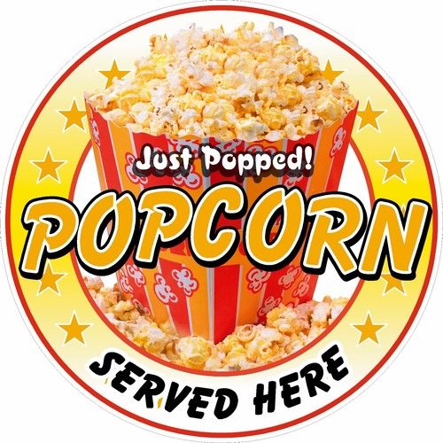 Popcorn Sticker, Sign Printed Food Cafe Restaurant POS
