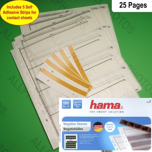 Hama 2259 - Glassine Negative Storage Pages Sheets for 120 Film - 25Pack
