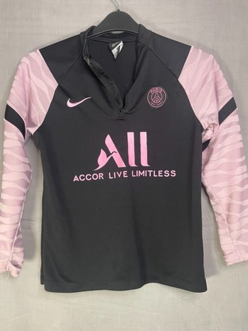 Nike PSG Paris Saint Germain Training Top Size 14 Black Pink Dri-FIT Football