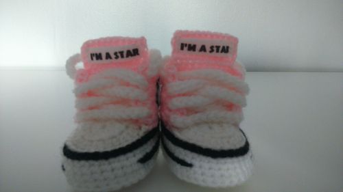 BABY CROCHET SHOES YOURS BABY'S NAME TRAINERS HANDMADE SNEAKERS — image 4