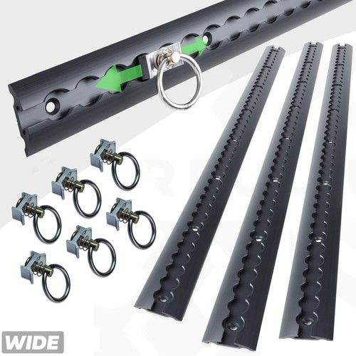 3x rear load cargo track rails locking liner bed 6 tie down fixings lashing hold