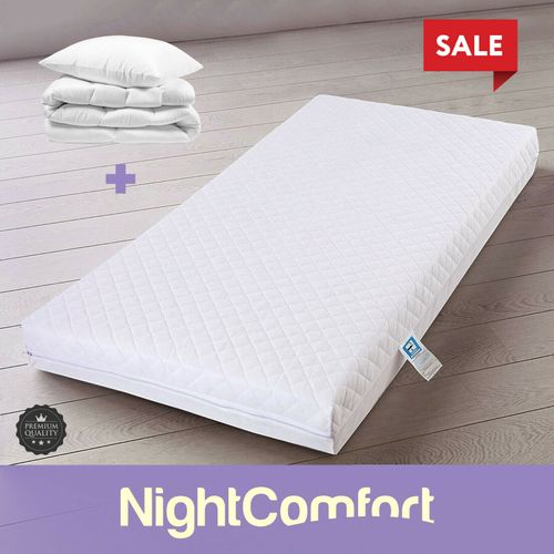 Baby Toddler Cot Bed Mattress 140x70x13cm + Free Cot Duvet & Pillow Bedding Set — image 1