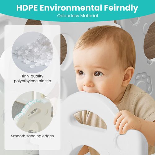 Baby Playpen Large Plastic Play Pen Bear Babies Fence & Foam Play Mat — image 6