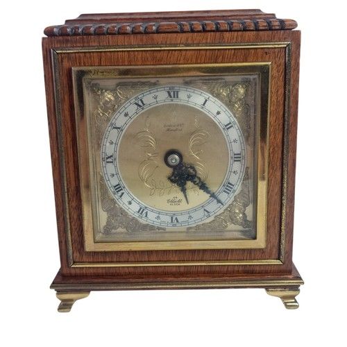 Vintage Mahogony Elliott Mantel Clock Mechanical Wind Up 8 Day Working