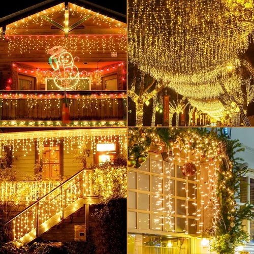 Christmas Icicle Lights LED Mains Plug In Outdoor Xmas Garden 660-880LED — image 8