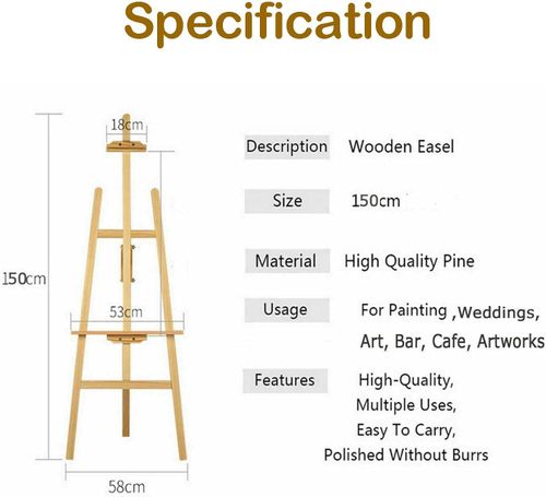 5ft Studio Wooden Easel Display Art Craft Artist Wedding Painting Stand For Gift — image 3