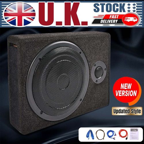 12V 8" 800W Car Subwoofer Active Underseat Bass Box Audio Sub Speaker Amplifier* — image 1
