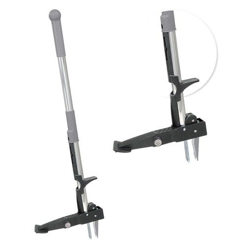 Weed Puller Stand Up Weeder Hand Tool with 4 Claws Foot Pedal Long Root Picker