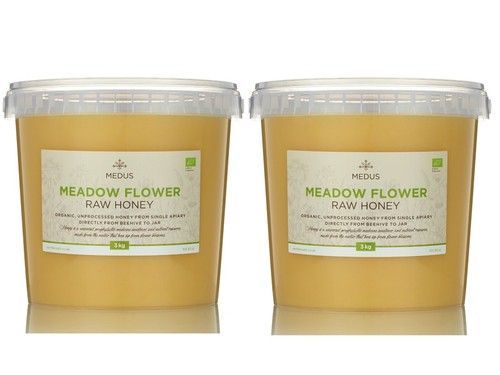 Meadow RAW Organic Honey 6kg Pure Unpasteurized 100% NATURAL 2x 3kg tubs