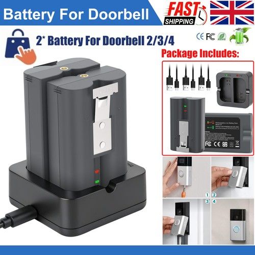 ✅2-Pack Upgraded Battery For Ring Video Doorbell 2/3/4/Spotlight Cam w/3* Cable