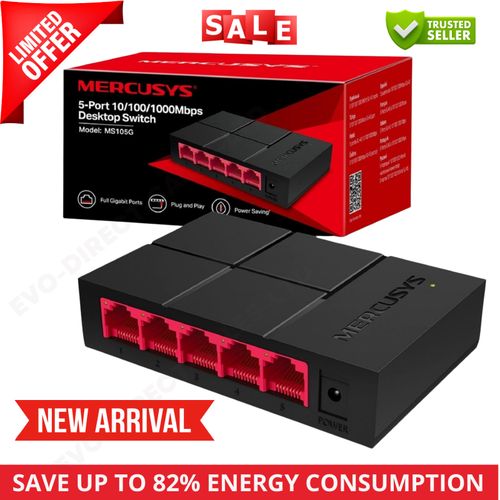 5 Port Gigabit Fast Ethernet Switch LAN Network Splitter Hub Wired — image 1