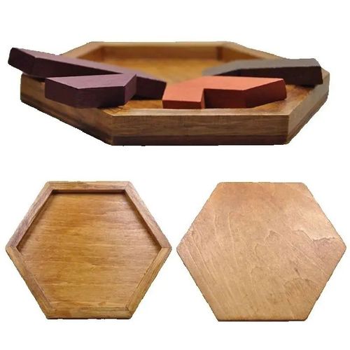 Wooden Geometric Jigsaw Puzzle Kids Educational Brain Teaser Learning Toy — image 7