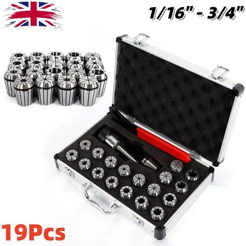 19Pcs ER32 Precision Spring Collet Set w/ Case CNC Tool for Engraving ＆ Milling