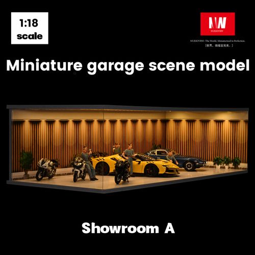 1/18 Diorama Diecast Garage 5 Parking Spaces LED Lighting Model Car Display Case — image 9